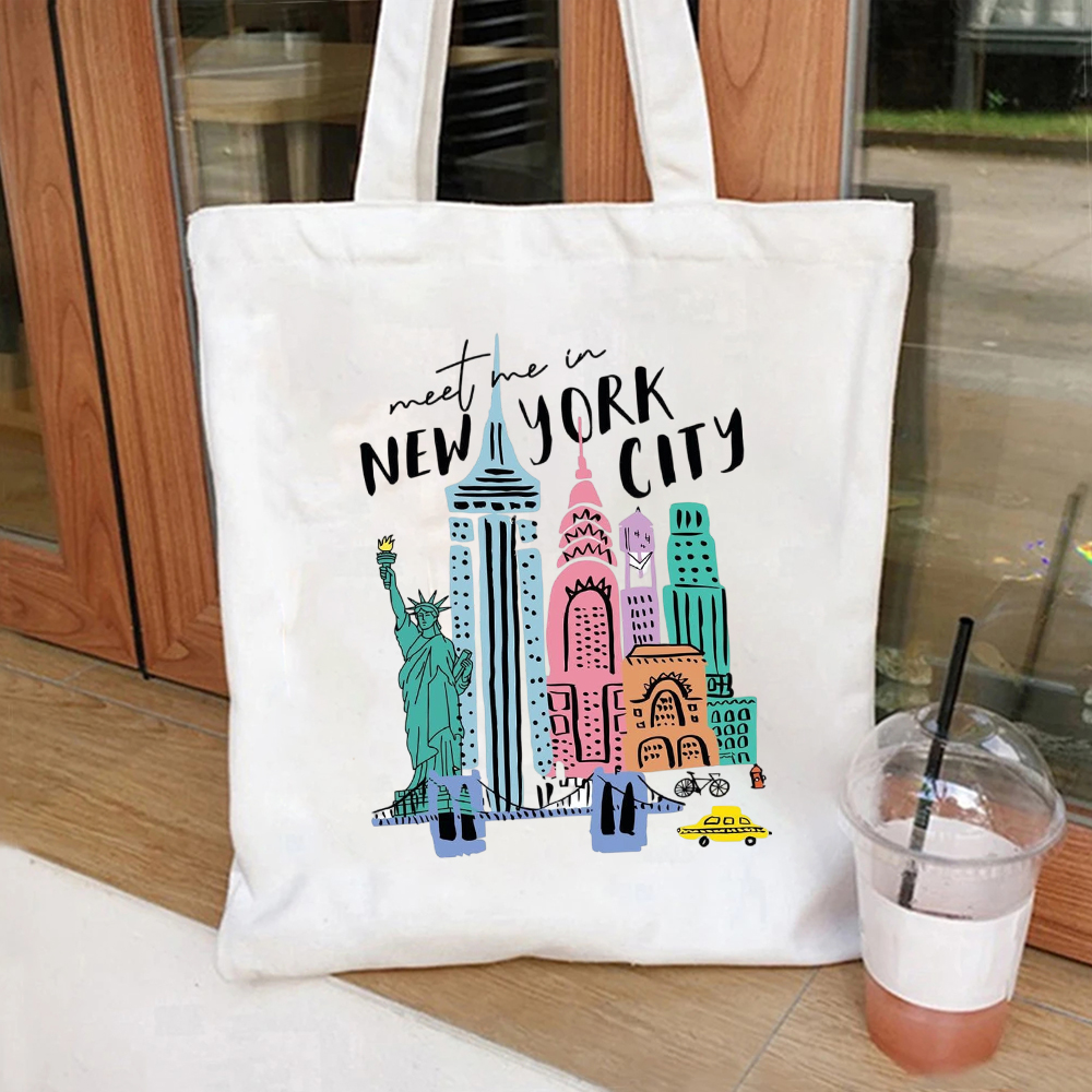 Travel Accessories Nyc - Vintage New York Statue Canvas Tote