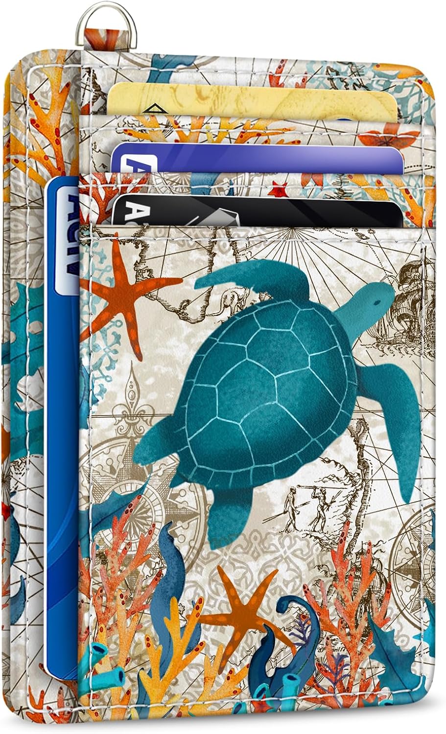 Travel Wallet Slim - Credit Card Holder Slim Wallet, Sea