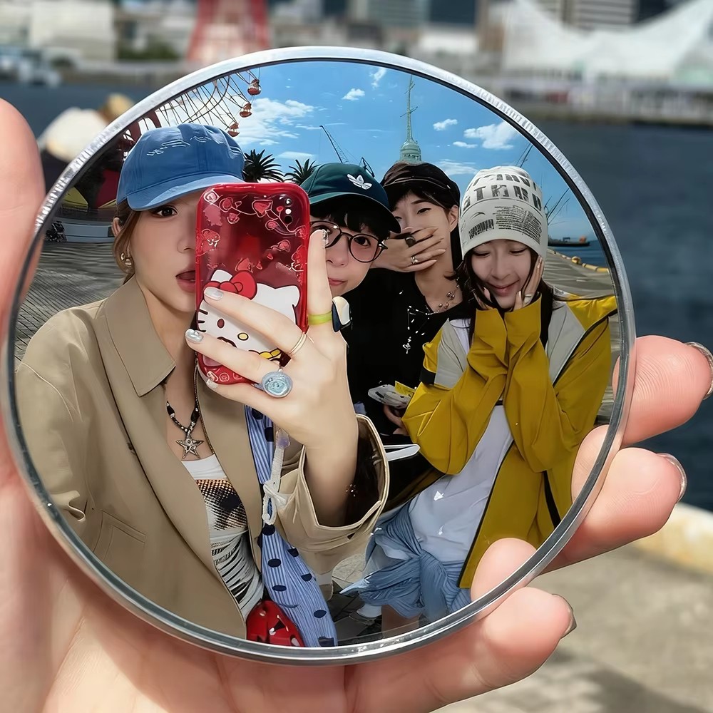Travel Accessories Gadget - Portable 9.5cm Mini Round Convex Mirror
