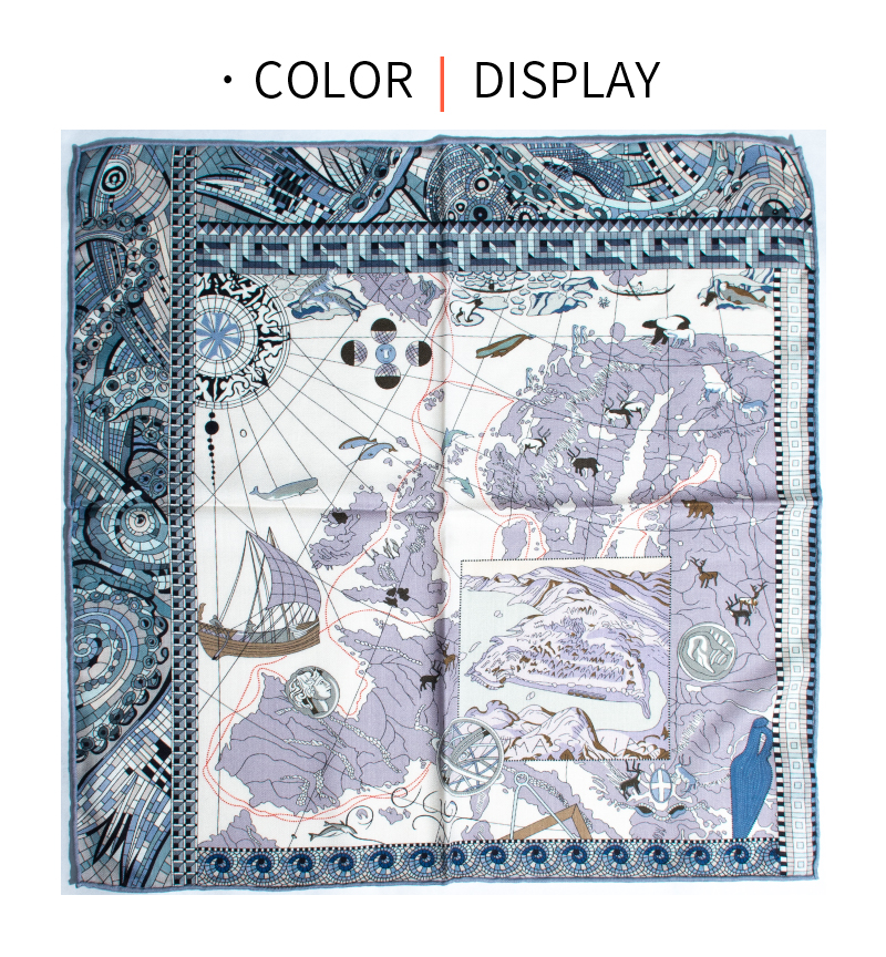 Travel Accessories Luxury - Retro Explorer Map Print Square Scarf