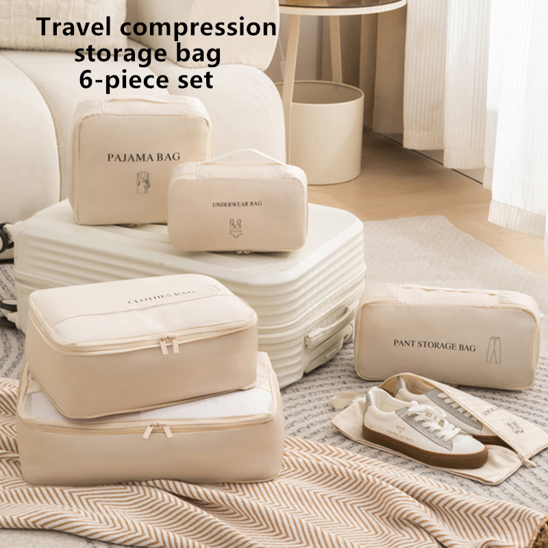 Travel Accessories Kit Bag - 6Pcs/Set Travel Compression Packing Cubes Bag