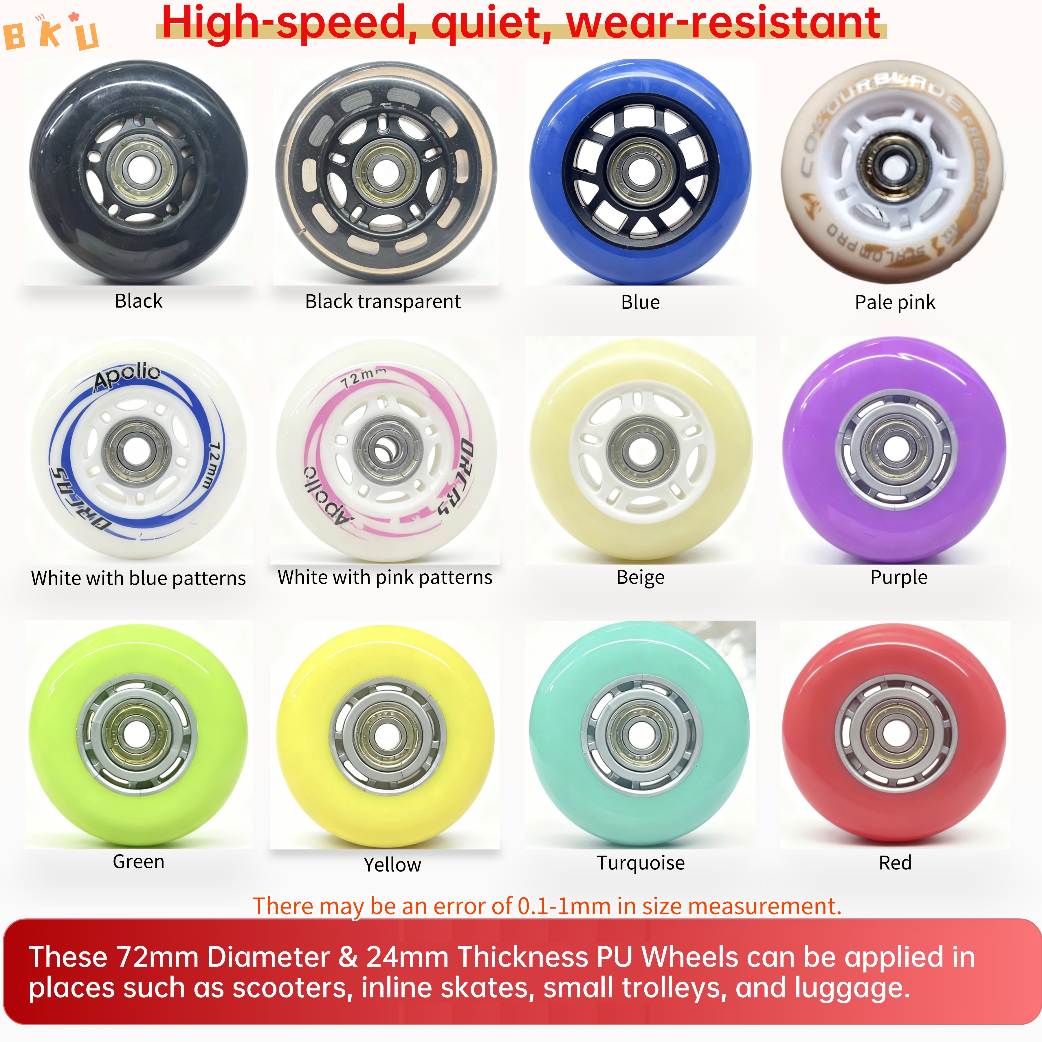 2 Pcs 72mm PU Wheels, High-Spe - Luggage Wheel Replacement incelemesi ve fiyatı