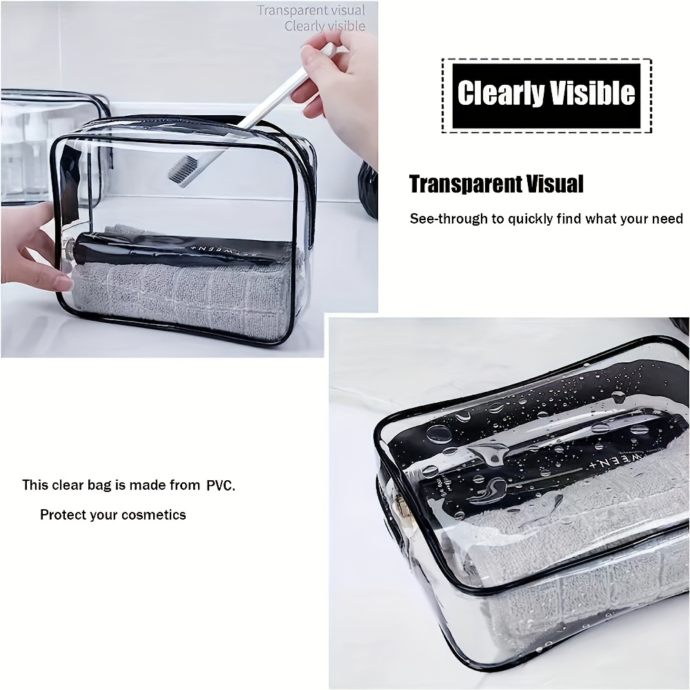 1pc Clear Makeup Bag Transpare - Toiletry Bag Tsa incelemesi ve fiyatı