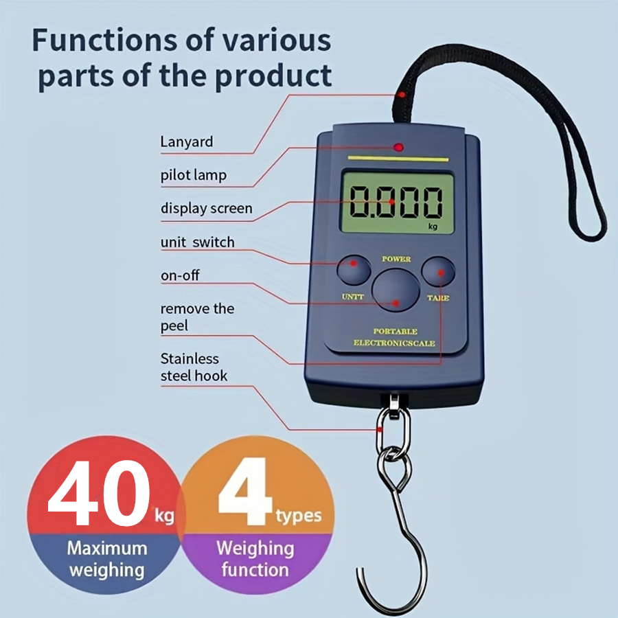 40kg Multifunctional Mini Elec - Luggage Scale Hanging incelemesi ve fiyatı