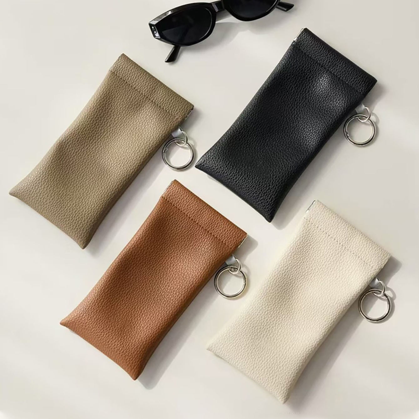 1pc PU Leather Sunglasses Pouc - Travel Accessories Pouch For Men incelemesi ve fiyatı