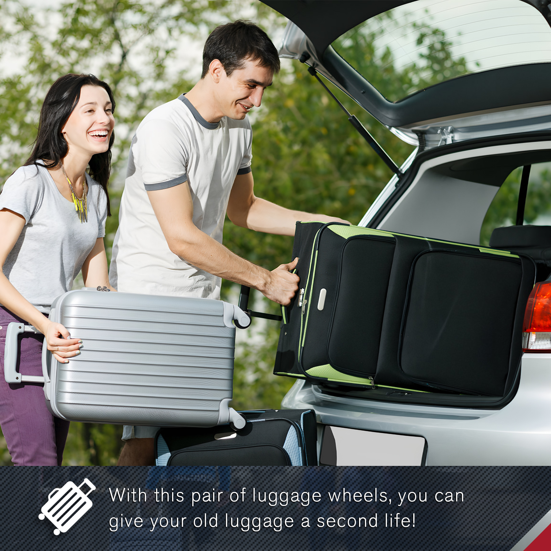 1Pair Black Luggage Wheels Wea - Luggage Wheel Replacement incelemesi ve fiyatı