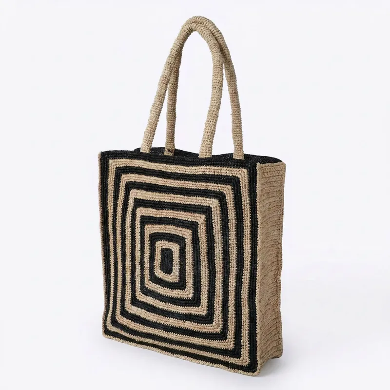 Striped raffia woven straw bag - Travel Accessories Luxury incelemesi ve fiyatı
