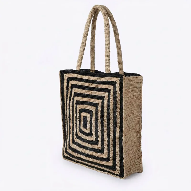 Striped raffia woven straw bag - Travel Accessories Luxury incelemesi ve fiyatı