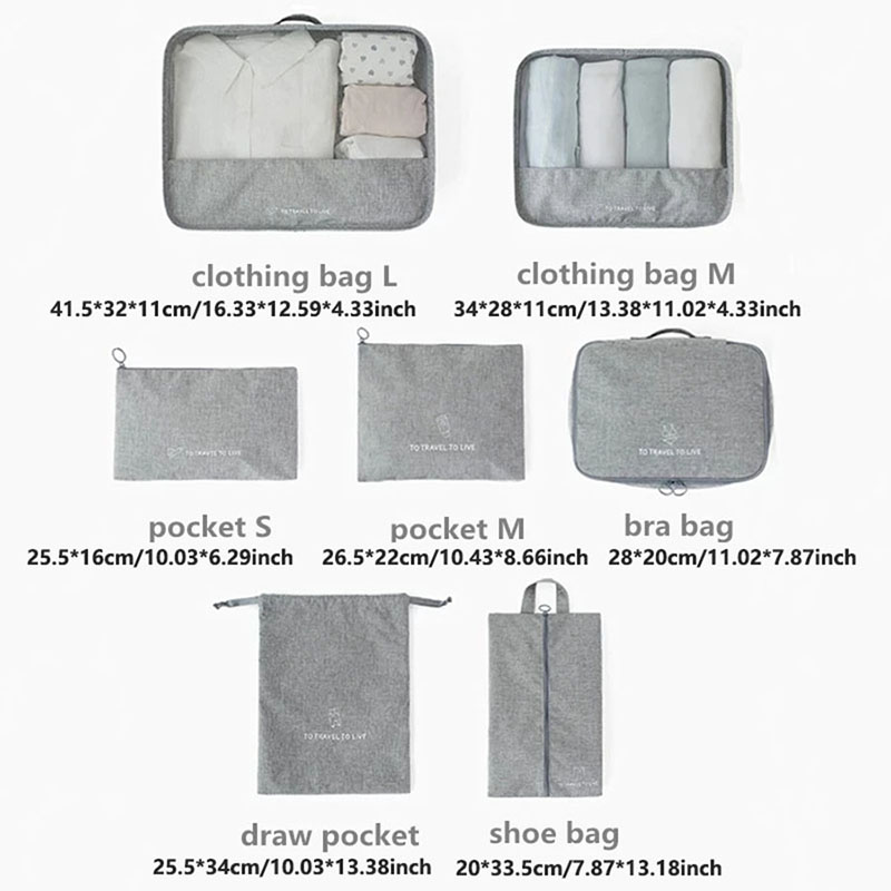 7 Piece Travel Packing Cubes S - Travel Accessories Pouch For Men incelemesi ve fiyatı