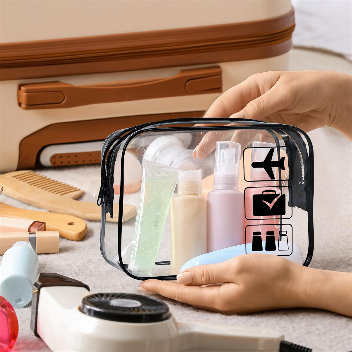 1pc Clear Toiletry TSA Approve - Toiletry Bag Tsa incelemesi ve fiyatı