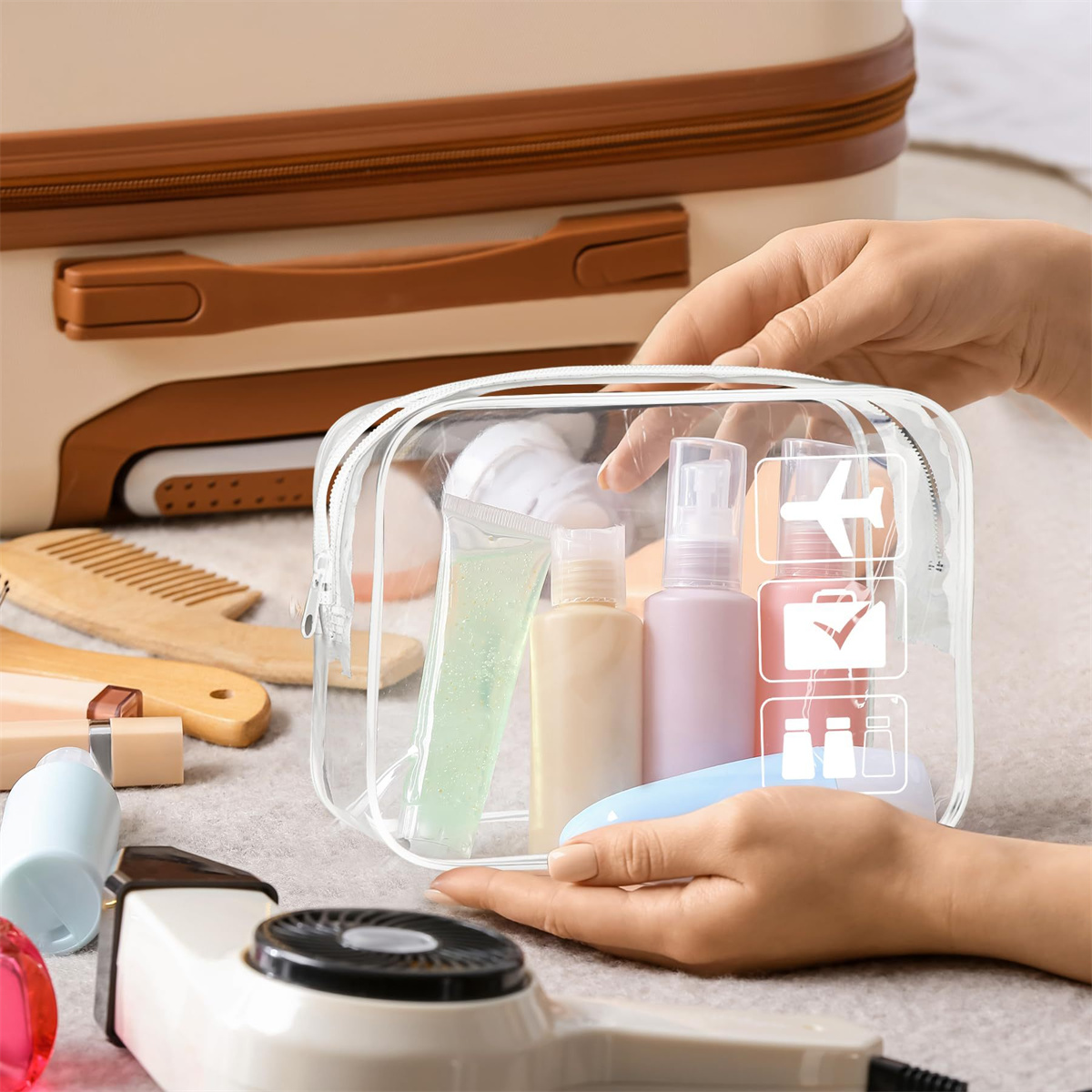 1pc Clear Toiletry TSA Approve - Toiletry Bag Tsa incelemesi ve fiyatı
