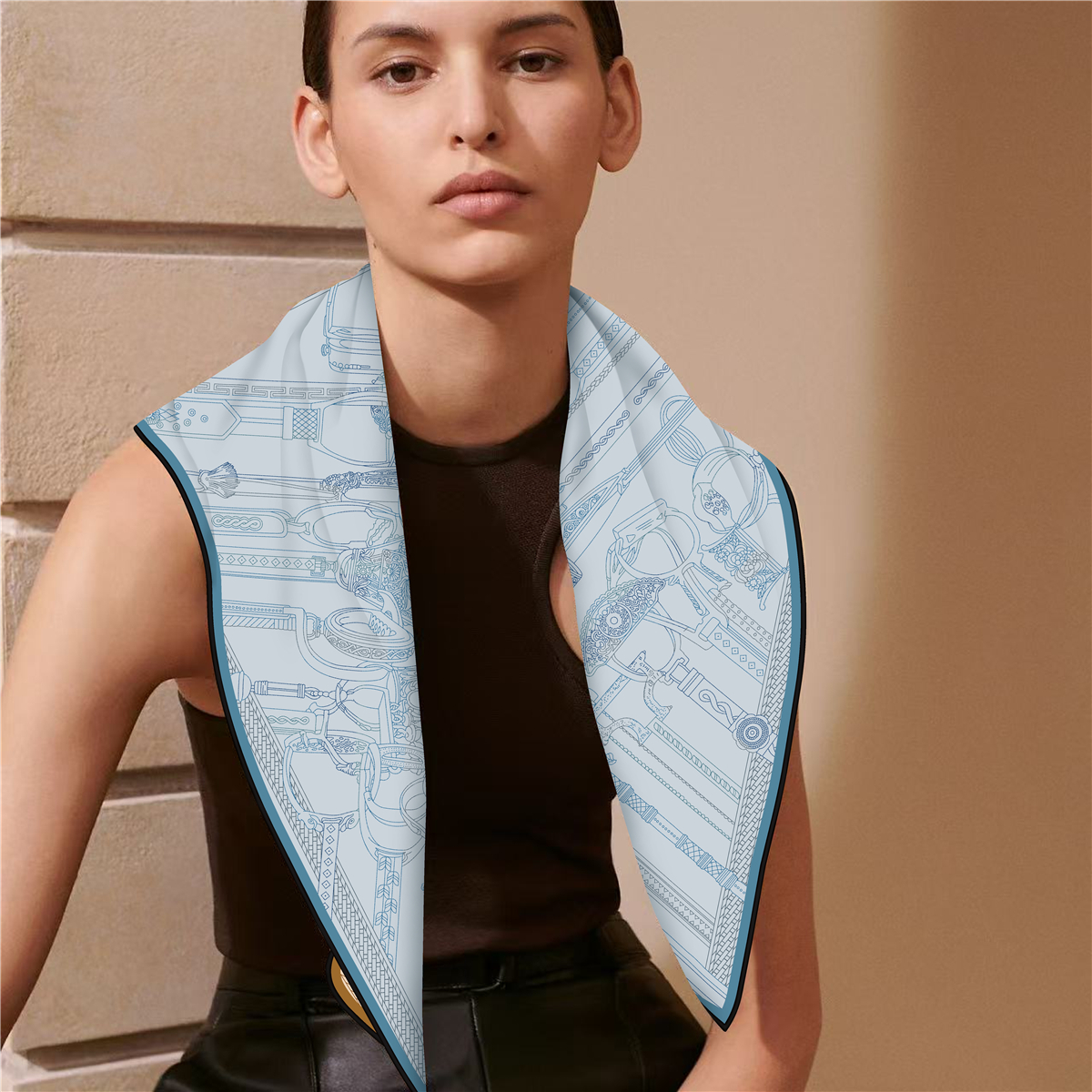 Two Sided Print Twill Scarf Wo - Travel Accessories Luxury incelemesi ve fiyatı