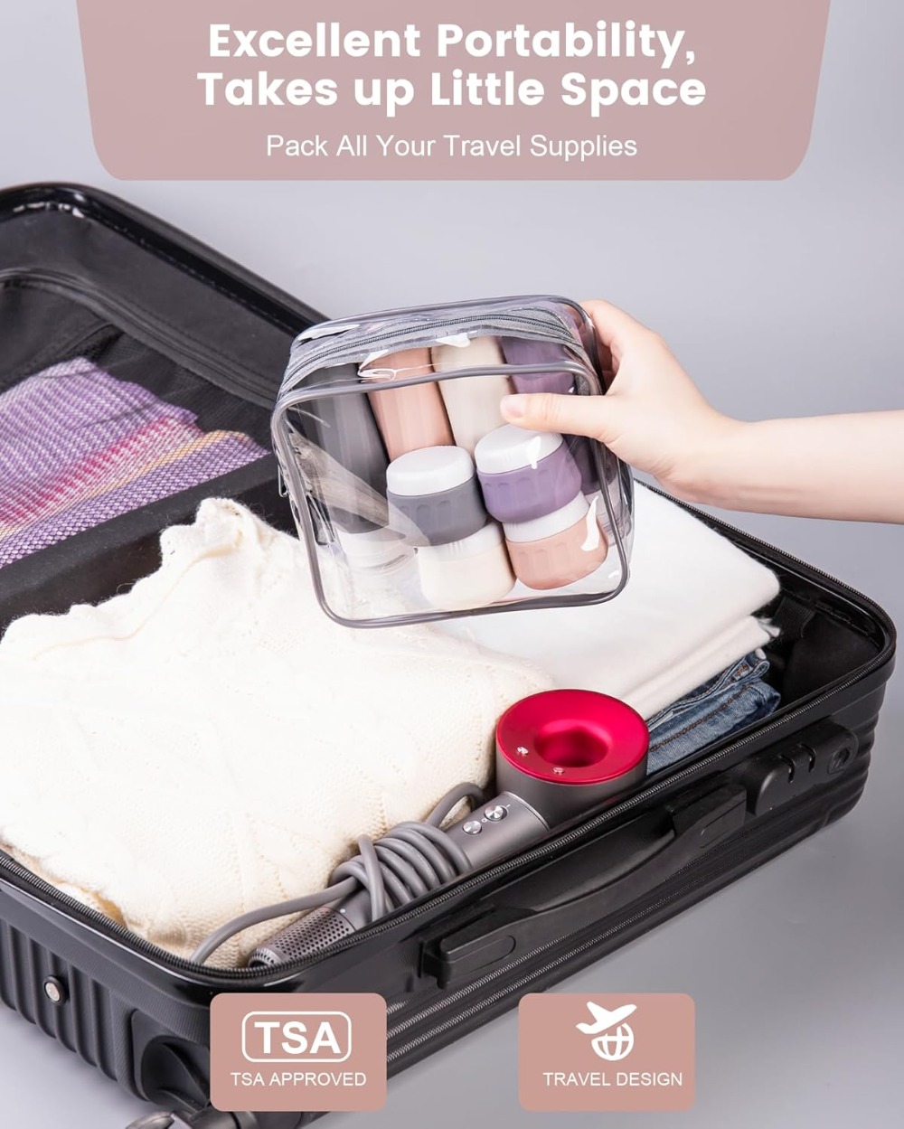 TSA Approved Travel Bottles 8  - Toiletry Bag Tsa incelemesi ve fiyatı