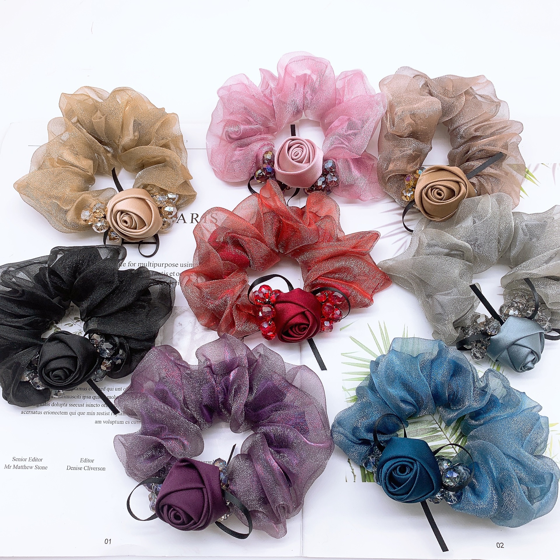 Elegant Rose Hair Tie Organza  - Travel Accessories Luxury incelemesi ve fiyatı
