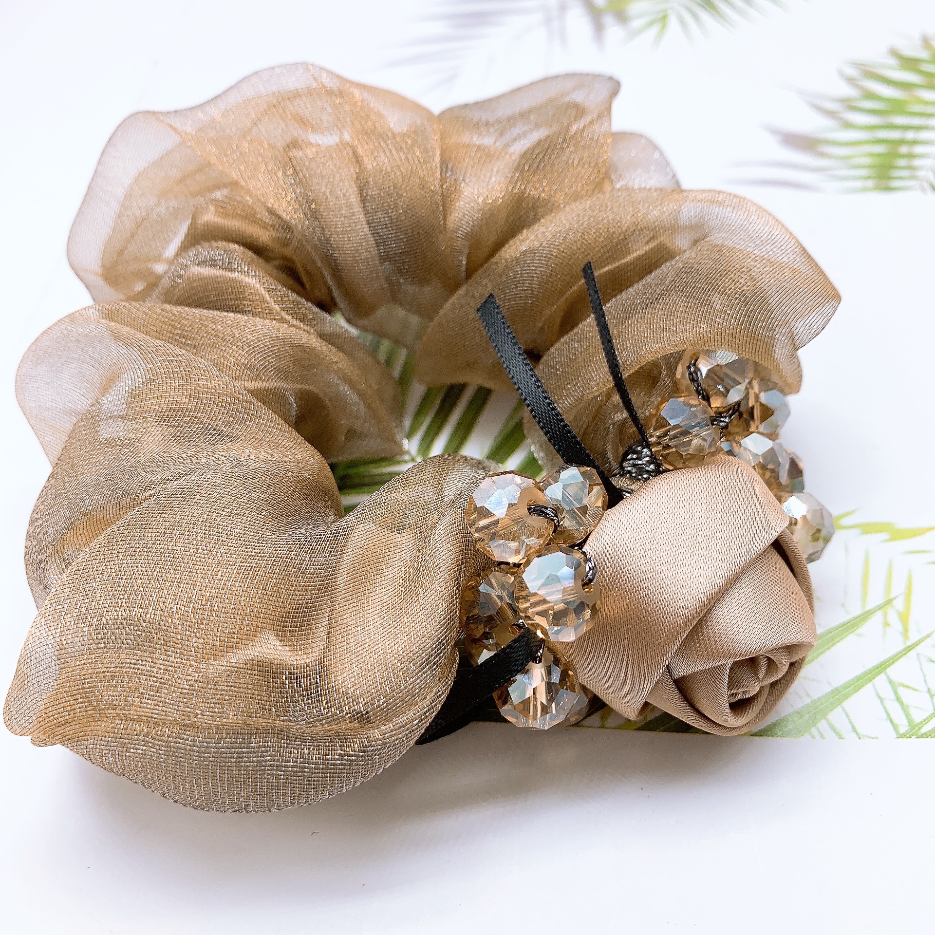Elegant Rose Hair Tie Organza  - Travel Accessories Luxury incelemesi ve fiyatı