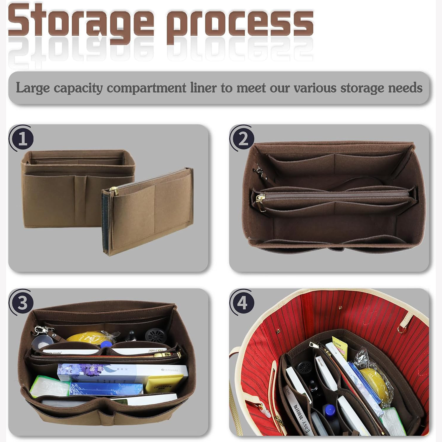 Detachable Felt Purse Insert O - Travel Accessories Luxury incelemesi ve fiyatı