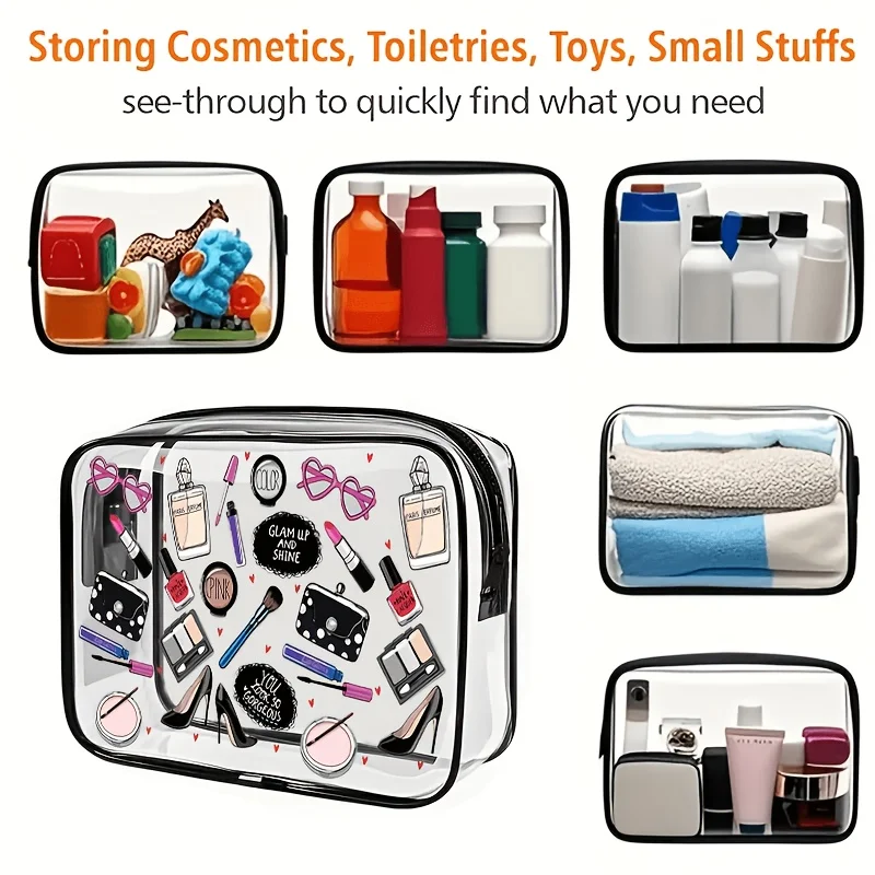 1pc Clear Makeup Bag Transpare - Toiletry Bag Tsa incelemesi ve fiyatı