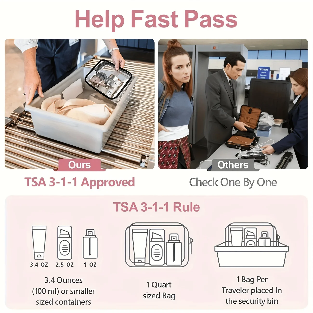 1pc Clear Makeup Bag Transpare - Toiletry Bag Tsa incelemesi ve fiyatı