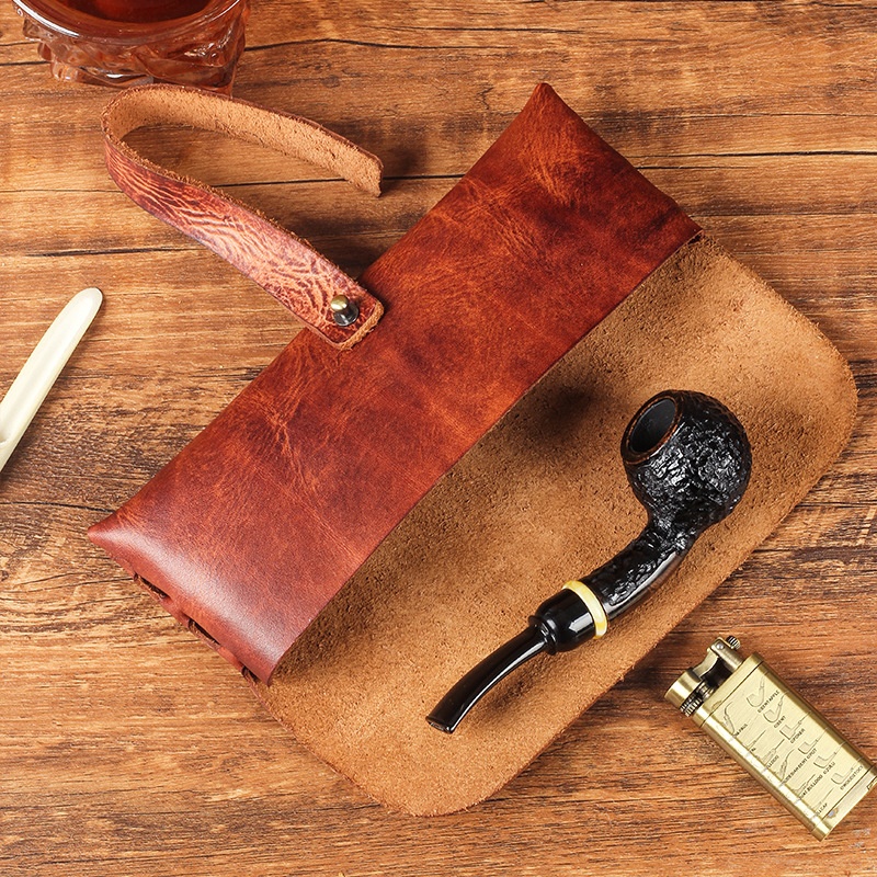 Vintage Cow Leather Pipe Bag H - Travel Accessories Pouch For Men incelemesi ve fiyatı