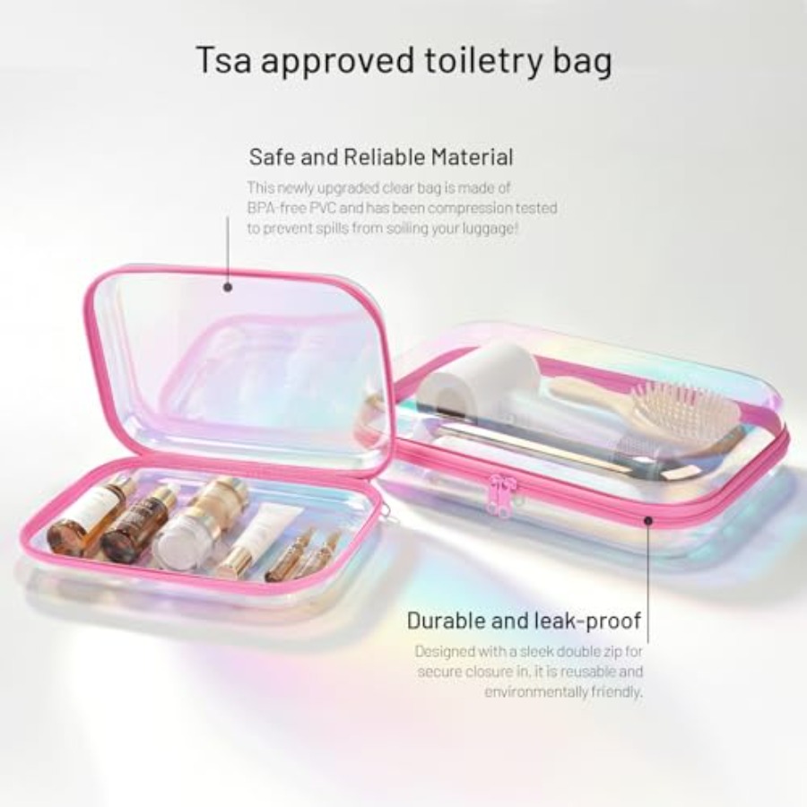 Clear Hard Shell Zipper Case,  - Toiletry Bag Tsa incelemesi ve fiyatı