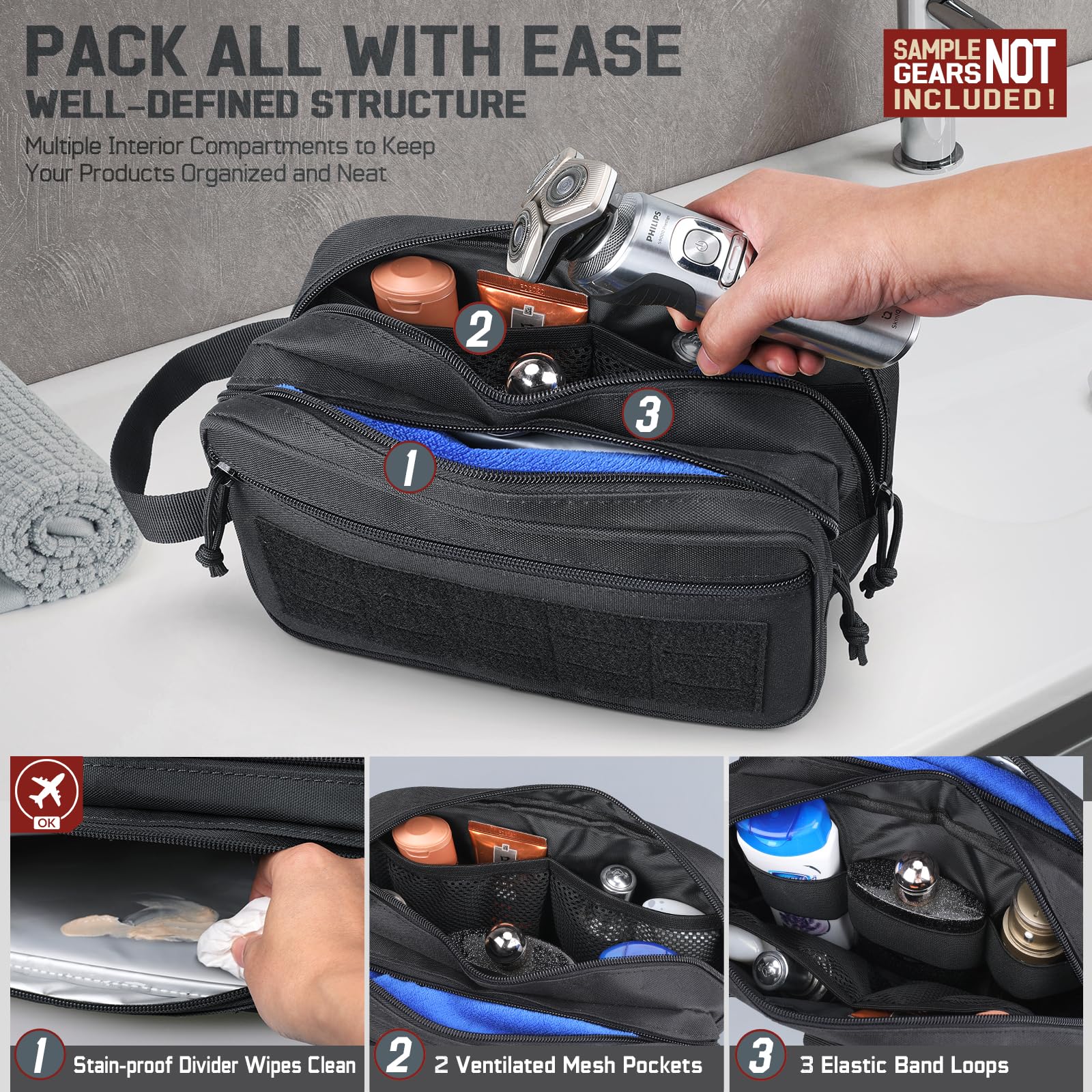 Tactical Toiletry Bag for Men, - Travel Accessories Pouch For Men incelemesi ve fiyatı