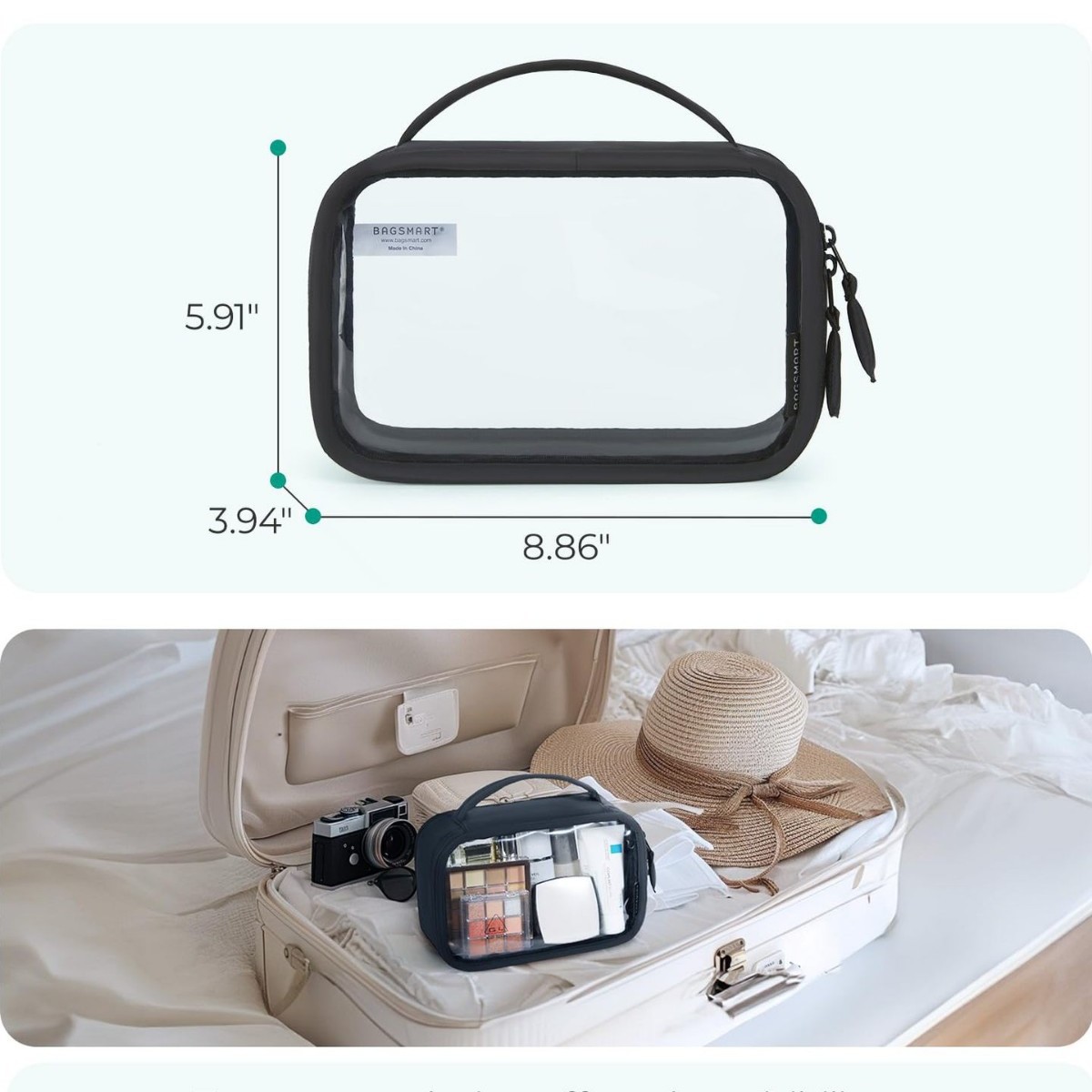 TSA-Approved  PVC Clear Makeup - Toiletry Bag Tsa incelemesi ve fiyatı